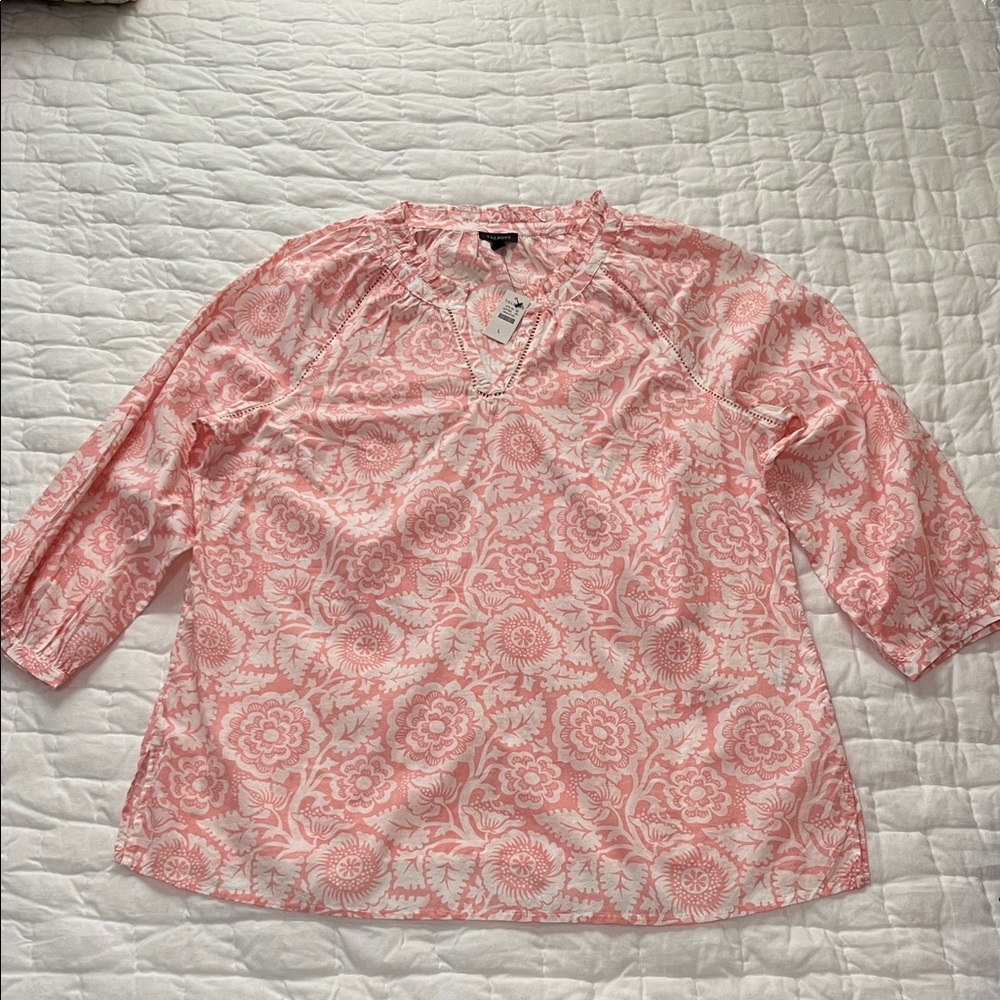 Talbots Pink Floral Blouse
